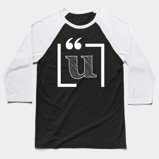 Letter U: Monogram Initial letter u Baseball T-Shirt